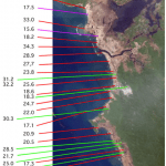Sintesi dei dati relativi alla massima altezza lungo la costa e del del run alla base dei versanti della fascia costiera nordoccidentale di Sumatra ricostruita dai ricercatori del USGS.
