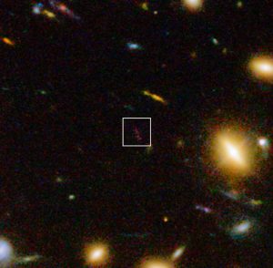 Infrared/visible-light view of the distant dusty galaxy A1689-zD