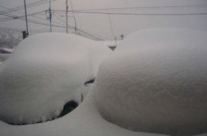 La città di Ushuaia dopo una abbondante nevicata