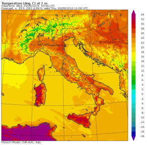 caldo giovedì 26 maggio