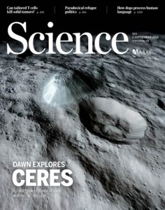 Copertina del numero odierno di Science, dedicata a Cerere