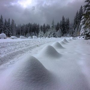 La fitta nevicata di ieri caduta sui monti Tatra