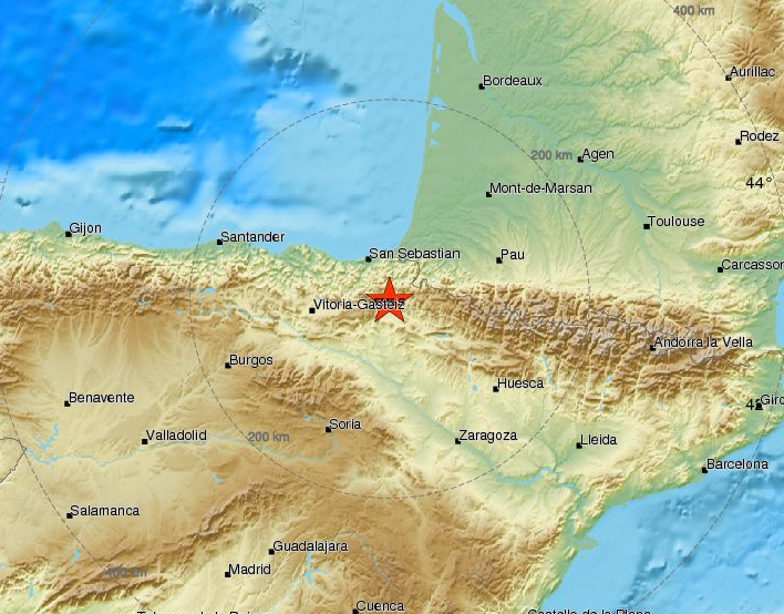 Terremoto in Spagna, magnitudo 4.4 in Navarra: apprensione a ... - Meteo Web