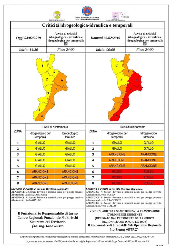 Allerta Meteo Calabria Domani 5 Febbraio Criticit rossa E Scuole 
