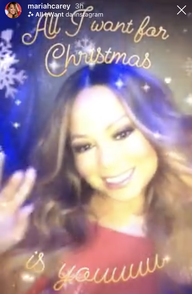 Mariah Carey Canzone Di Natale.All I Want For Christmas Diventa Un Filtro Per Le Storie Instagram Di Natale Meteo Web