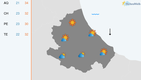 Previsioni Meteo Giovedì 30 Luglio