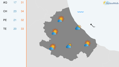 Previsioni Meteo Mercoledì 19 Agosto