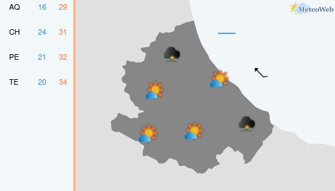 Previsioni Meteo Lunedì 17 Agosto