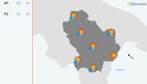 Previsioni Meteo Martedì 25 Agosto