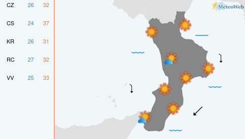 Previsioni Meteo Giovedì 30 Luglio