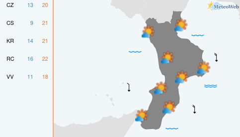 Previsioni Meteo Lunedì 26 Ottobre