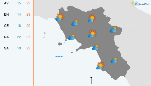 Previsioni Meteo Lunedì 15 Giugno