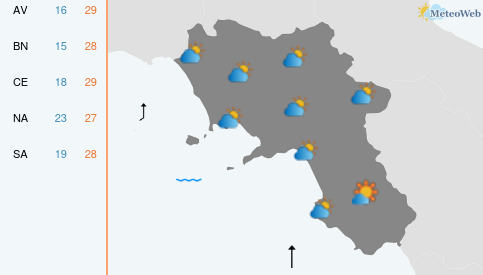 Previsioni Meteo Lunedì 15 Giugno