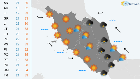 Previsioni Meteo Lunedi 6 Luglio
