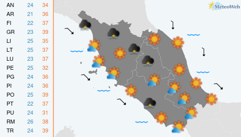 Previsioni Meteo Mercoledi 12 Agosto