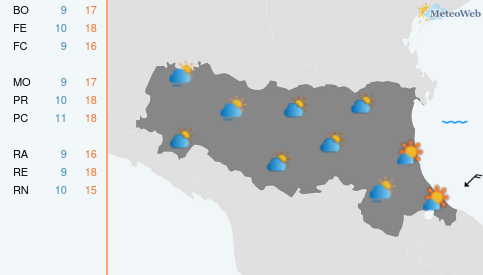 Previsioni Meteo Mercoledì 22 Aprile