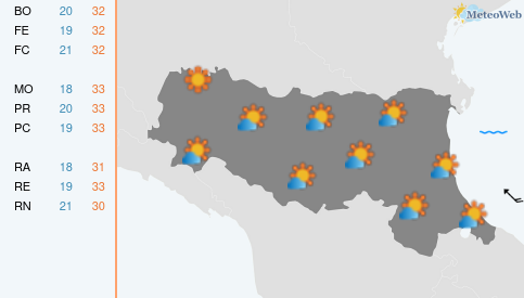 Previsioni Meteo Lunedì 15 Giugno