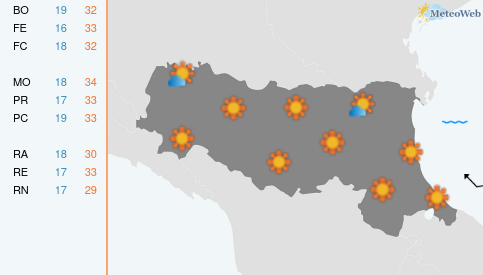Previsioni Meteo Sabato 13 Giugno