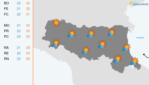 Previsioni Meteo Martedì 18 Agosto