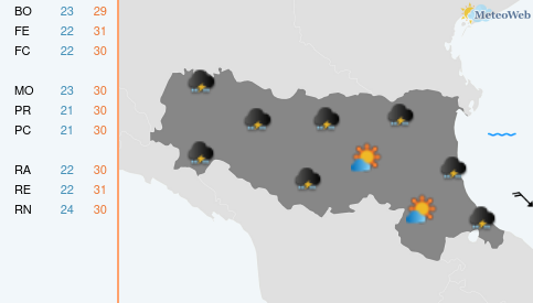 Previsioni Meteo Lunedì 17 Agosto