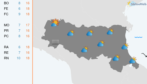 Previsioni Meteo Lunedì 26 Ottobre
