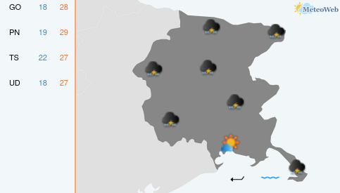 Previsioni Meteo Lunedì 15 Giugno