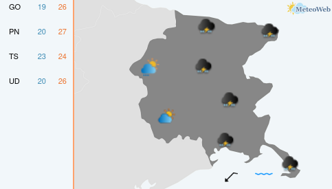 Previsioni Meteo Martedì 25 Agosto
