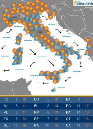 Previsioni Meteo Sabato 13 Dicembre