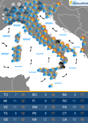 Previsioni Meteo Sabato 14 Marzo