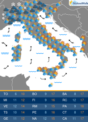 Previsioni  Meteo Sabato 14 Marzo