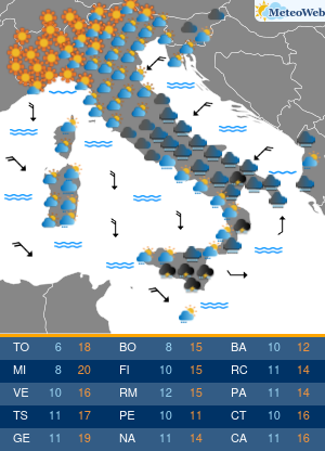 Previsioni  Meteo Giovedi 2 Aprile