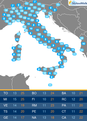 Temperature Minime Lunedi 6 Aprile