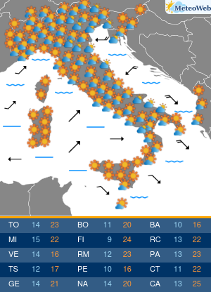 Previsioni Meteo Giovedi 9 Aprile