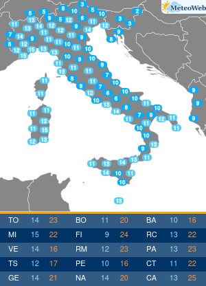 Temperature Minime Giovedi 9 Aprile