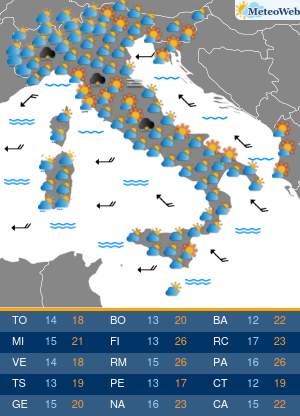 Previsioni  Meteo Domenica 12 Aprile