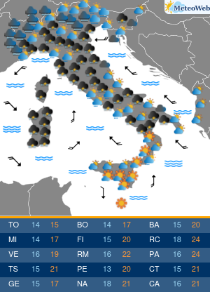 Previsioni Meteo Lunedi 13 Aprile