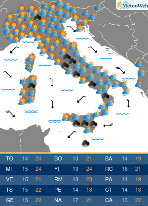 Previsioni Meteo Giovedi 16 Aprile