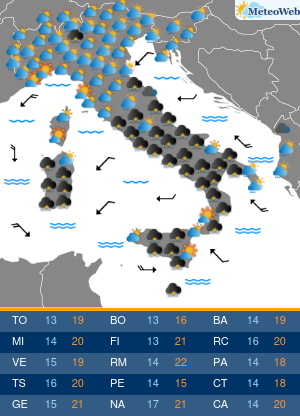 Previsioni  Meteo Mercoledi 15 Aprile