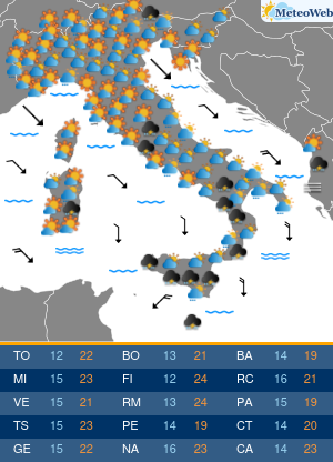 Previsioni Meteo Giovedi 16 Aprile