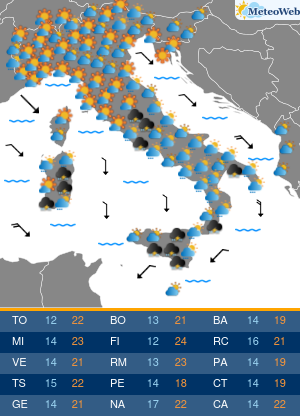 Previsioni  Meteo Giovedi 16 Aprile