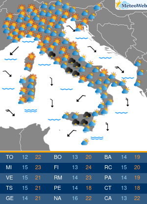 Previsioni  Meteo Giovedi 16 Aprile