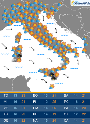 Previsioni  Meteo Venerdi 17 Aprile