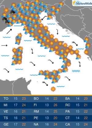 Previsioni  Meteo Sabato 18 Aprile
