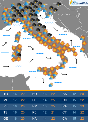 Previsioni  Meteo Domenica 19 Aprile
