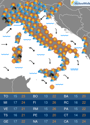 Previsioni Meteo Sabato 18 Aprile