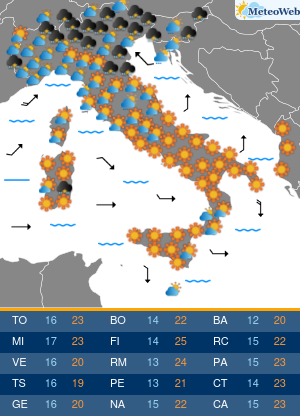 Previsioni  Meteo Domenica 19 Aprile