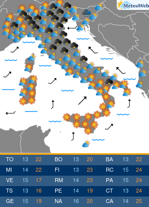 Previsioni Meteo Lunedi 20 Aprile