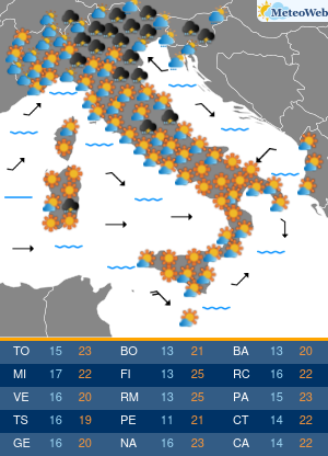 Previsioni Meteo Domenica 19 Aprile