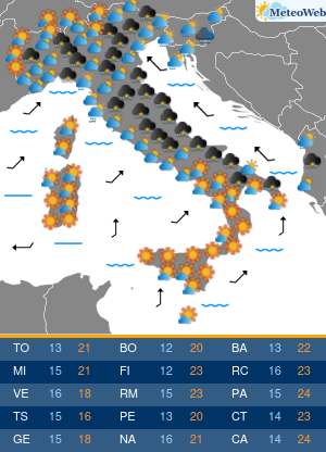 Previsioni Meteo Lunedi 20 Aprile