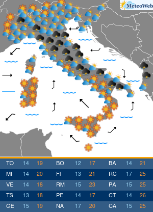 Previsioni  Meteo Martedi 21 Aprile
